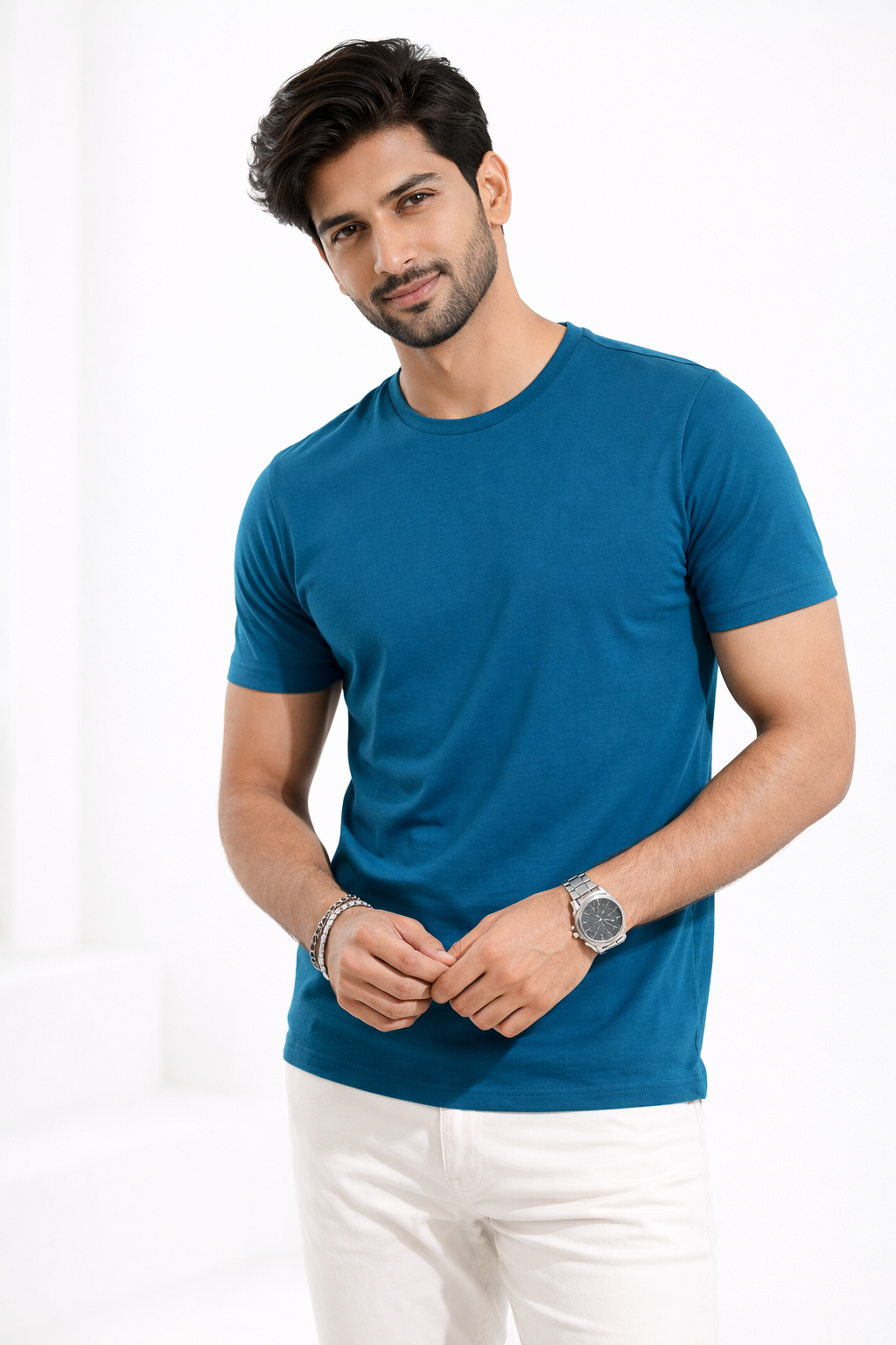 Men's Peacock Blue T-Shirt
