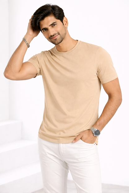 Men's Beige T-Shirt