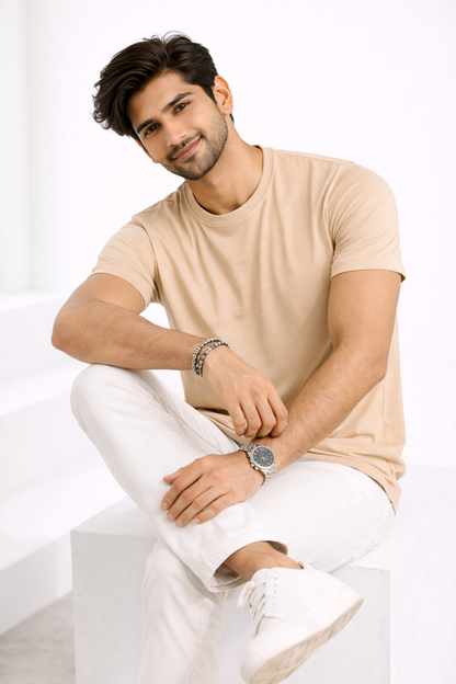 Men's Beige T-Shirt