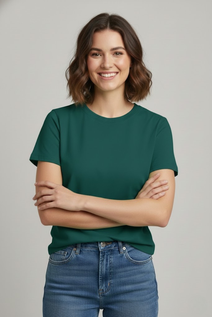 Women Peacock Green T-Shirt