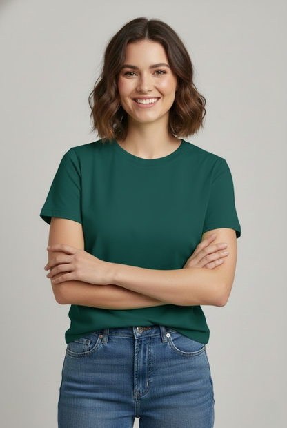 Women Peacock Green T-Shirt