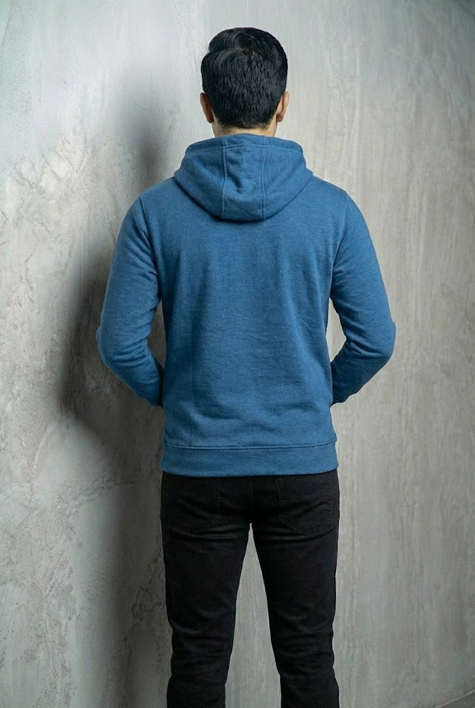 Peacock Blue Men Hoodie